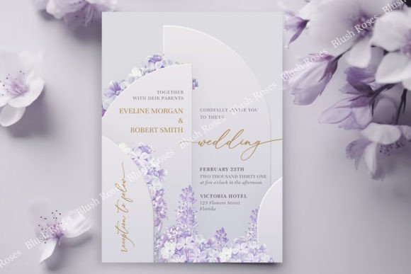 Arches Purple Lilac Spring Flowers Invit