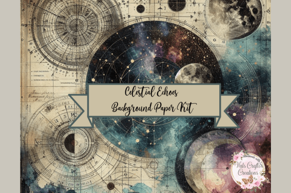 Celestial Echoes Background Paper Kit: Crafting with the Cosmos