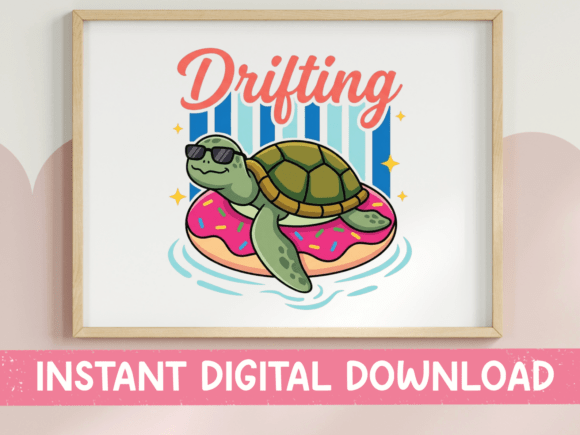 Drifting Sea Turtle Donut SVG PNG: Your Go-To for Laid-Back Summer Designs