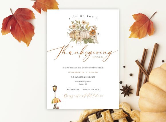Editable Thanksgiving Invitation: A Cozy, Modern Design for Your Fall Gathering