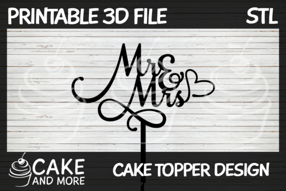 Elegant Mr & Mrs Cake Topper: A Sophisticated 3D Printing Design
