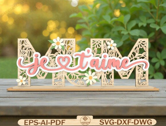 Mémé Je T'aime: Crafting a French Floral SVG Sign