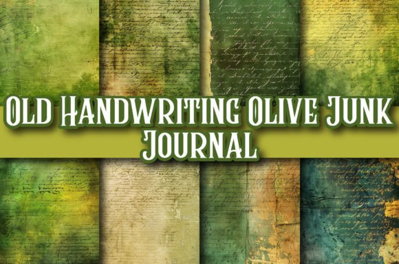 Old Handwriting Olive Junk Journal: A Designer's Vintage Toolkit