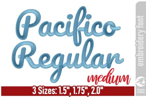 Pacifico Regular Embroidery Font - M: A Fun, Retro Stitch