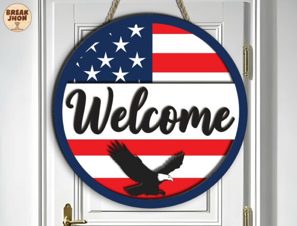 Patriotic Welcome Sign SVG: Crafting Classic American Decor