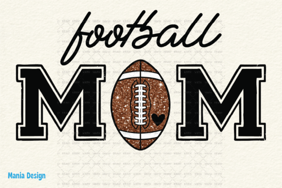 Sparkling Sideline Style: The Football Mom Glitter Heart PNG